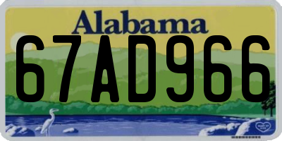 AL license plate 67AD966