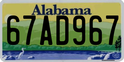 AL license plate 67AD967