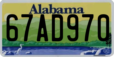 AL license plate 67AD970