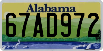 AL license plate 67AD972