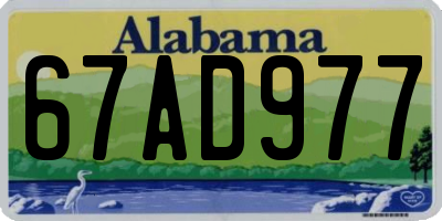 AL license plate 67AD977