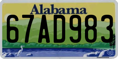 AL license plate 67AD983
