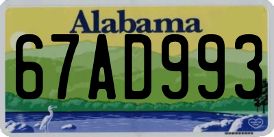AL license plate 67AD993