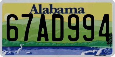 AL license plate 67AD994