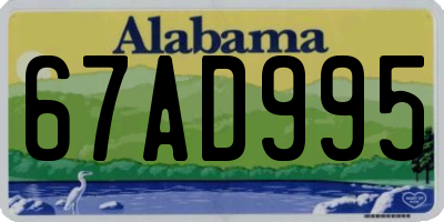 AL license plate 67AD995