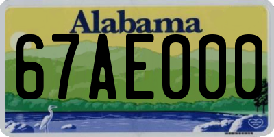 AL license plate 67AE000