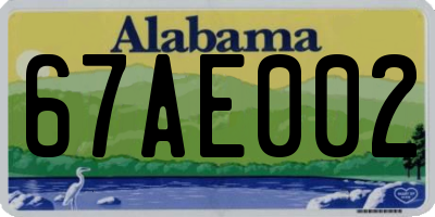 AL license plate 67AE002