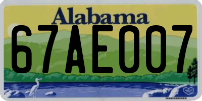 AL license plate 67AE007
