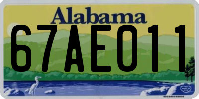 AL license plate 67AE011
