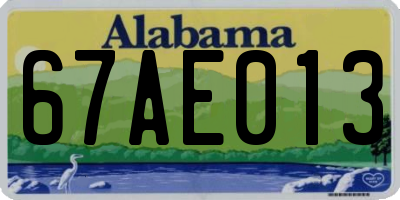AL license plate 67AE013