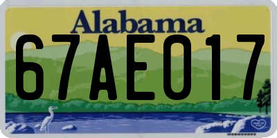 AL license plate 67AE017