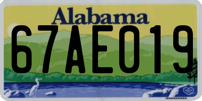 AL license plate 67AE019