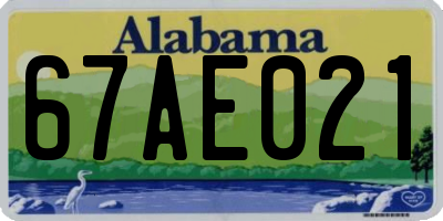AL license plate 67AE021