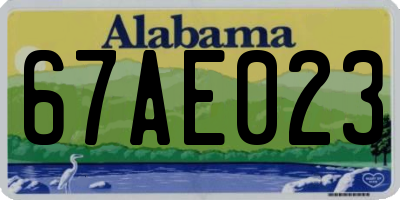 AL license plate 67AE023