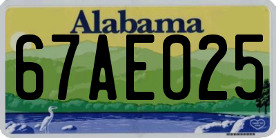 AL license plate 67AE025