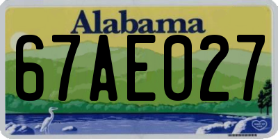 AL license plate 67AE027