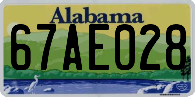 AL license plate 67AE028