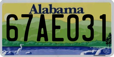 AL license plate 67AE031