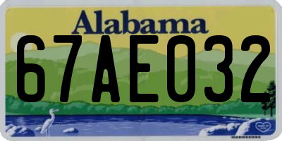 AL license plate 67AE032