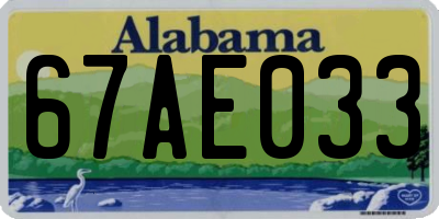 AL license plate 67AE033