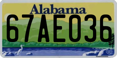 AL license plate 67AE036