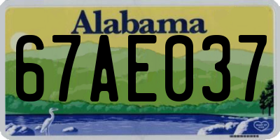 AL license plate 67AE037