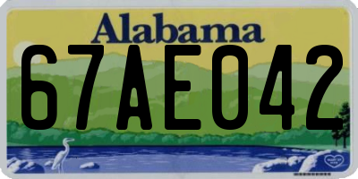 AL license plate 67AE042