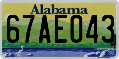AL license plate 67AE043