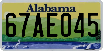 AL license plate 67AE045