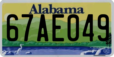 AL license plate 67AE049