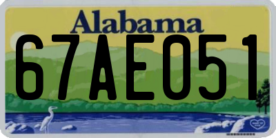 AL license plate 67AE051
