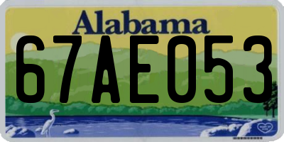 AL license plate 67AE053