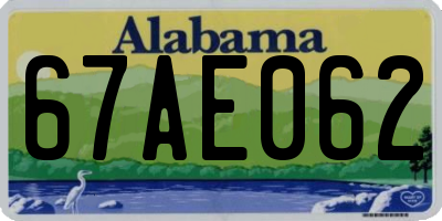 AL license plate 67AE062