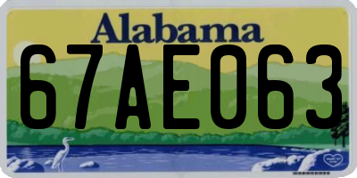 AL license plate 67AE063