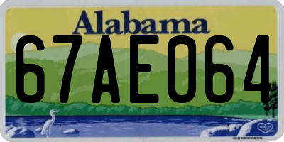 AL license plate 67AE064