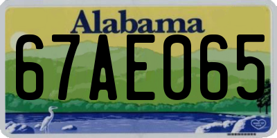 AL license plate 67AE065