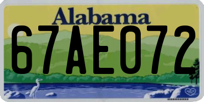 AL license plate 67AE072