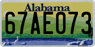 AL license plate 67AE073