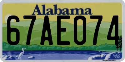 AL license plate 67AE074