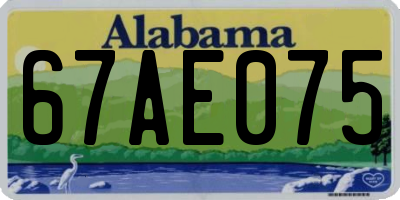 AL license plate 67AE075