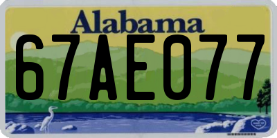 AL license plate 67AE077