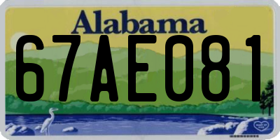 AL license plate 67AE081