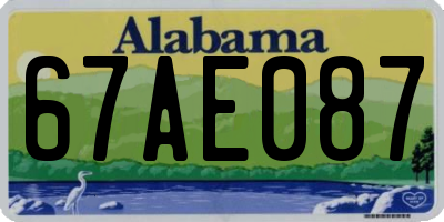 AL license plate 67AE087