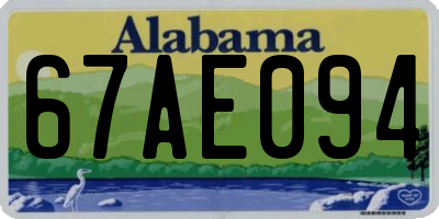 AL license plate 67AE094