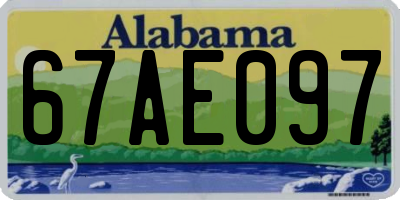 AL license plate 67AE097