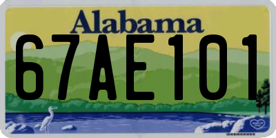 AL license plate 67AE101