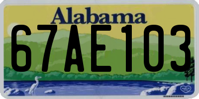 AL license plate 67AE103