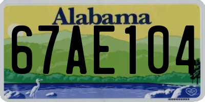 AL license plate 67AE104