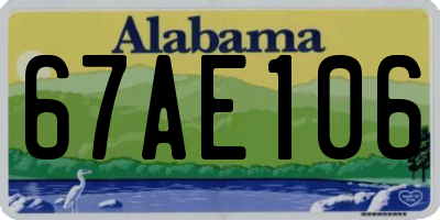 AL license plate 67AE106