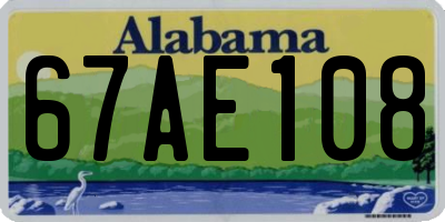 AL license plate 67AE108